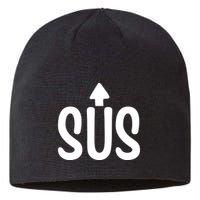Sus Pointing Arrow Up Gaming Meme Impostor IM Kinda Sus Sustainable Beanie
