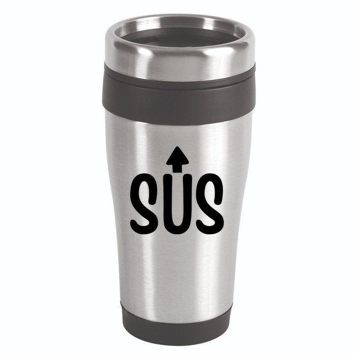 Sus Pointing Arrow Up Gaming Meme Impostor IM Kinda Sus 16oz Travel Tumbler