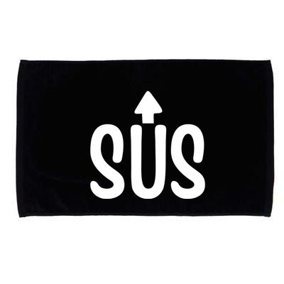 Sus Pointing Arrow Up Gaming Meme Impostor IM Kinda Sus Microfiber Hand Towel