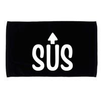 Sus Pointing Arrow Up Gaming Meme Impostor IM Kinda Sus Microfiber Hand Towel