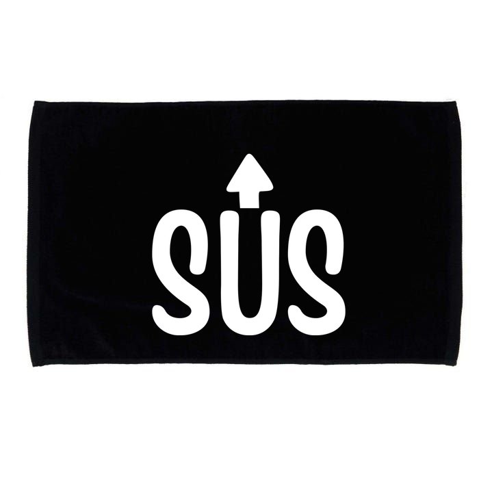 Sus Pointing Arrow Up Gaming Meme Impostor IM Kinda Sus Microfiber Hand Towel