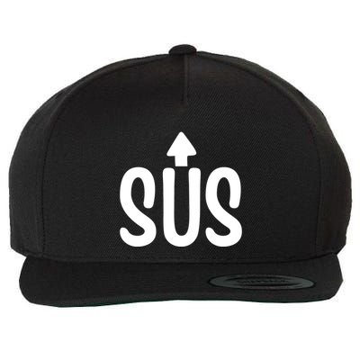 Sus Pointing Arrow Up Gaming Meme Impostor IM Kinda Sus Wool Snapback Cap
