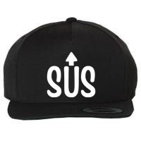 Sus Pointing Arrow Up Gaming Meme Impostor IM Kinda Sus Wool Snapback Cap