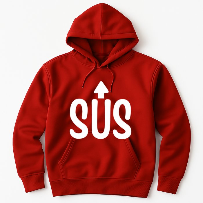 Sus Pointing Arrow Up Gaming Meme Impostor IM Kinda Sus Hoodie