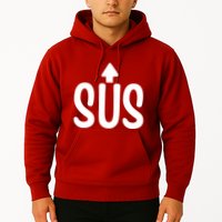 Sus Pointing Arrow Up Gaming Meme Impostor IM Kinda Sus Hoodie