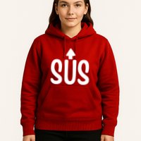 Sus Pointing Arrow Up Gaming Meme Impostor IM Kinda Sus Hoodie