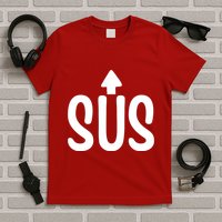 Sus Pointing Arrow Up Gaming Meme Impostor IM Kinda Sus T-Shirt