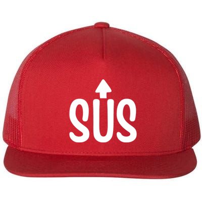 Sus Pointing Arrow Up Gaming Meme Impostor IM Kinda Sus Flatbill Hat