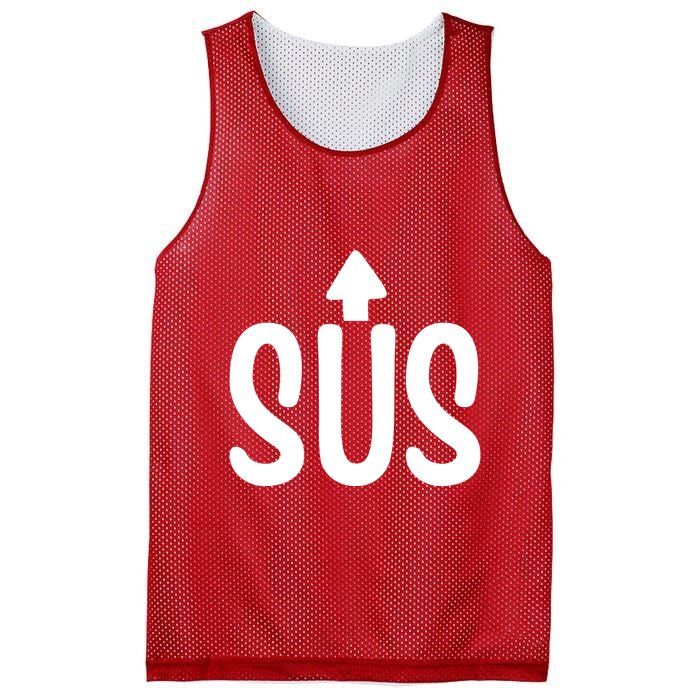 Sus Pointing Arrow Up Gaming Meme Impostor IM Kinda Sus Mesh Reversible Basketball Jersey Tank