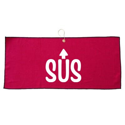 Sus Pointing Arrow Up Gaming Meme Impostor IM Kinda Sus Large Microfiber Waffle Golf Towel