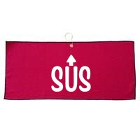 Sus Pointing Arrow Up Gaming Meme Impostor IM Kinda Sus Large Microfiber Waffle Golf Towel