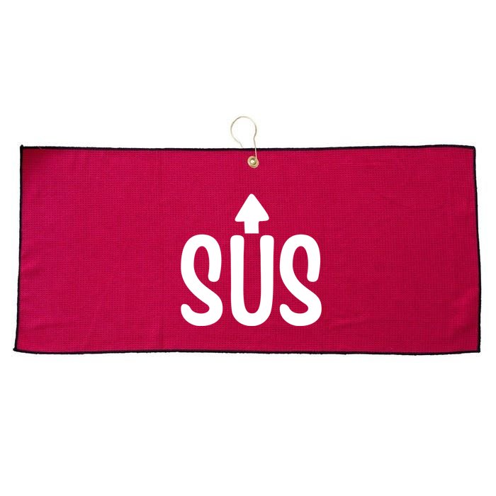 Sus Pointing Arrow Up Gaming Meme Impostor IM Kinda Sus Large Microfiber Waffle Golf Towel