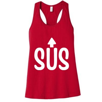 Sus Pointing Arrow Up Gaming Meme Impostor IM Kinda Sus Womens Tank Top