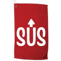 Sus Pointing Arrow Up Gaming Meme Impostor IM Kinda Sus Golf Towel