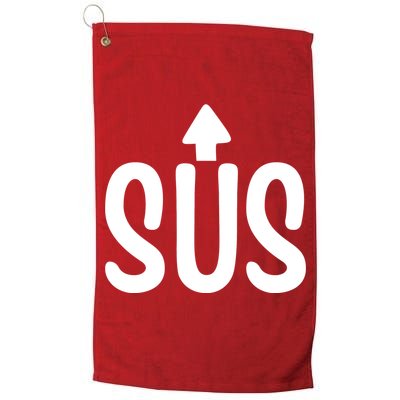 Sus Pointing Arrow Up Gaming Meme Impostor IM Kinda Sus Platinum Collection Golf Towel