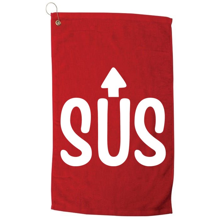 Sus Pointing Arrow Up Gaming Meme Impostor IM Kinda Sus Golf Towel