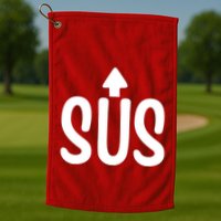 Sus Pointing Arrow Up Gaming Meme Impostor IM Kinda Sus Golf Towel