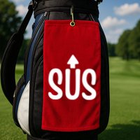 Sus Pointing Arrow Up Gaming Meme Impostor IM Kinda Sus Golf Towel
