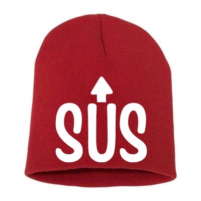 Sus Pointing Arrow Up Gaming Meme Impostor IM Kinda Sus Short Acrylic Beanie