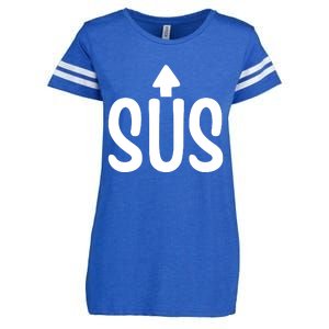 Sus Pointing Arrow Up Gaming Meme Impostor IM Kinda Sus Enza Ladies Jersey Football T-Shirt