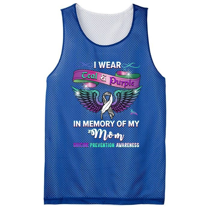 Suicide Prevention Awareness I Wear Teal And Purple For My Mom Cool Gift Mesh Reversible Basketball Jersey Tank