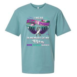 Suicide Prevention Awareness I Wear Teal And Purple For My Mom Cool Gift Sueded Cloud Jersey T-Shirt