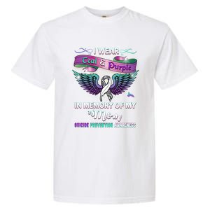 Suicide Prevention Awareness I Wear Teal And Purple For My Mom Cool Gift Garment-Dyed Heavyweight T-Shirt