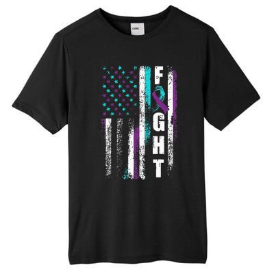 Suicide Prevention Awareness American Flag Distress Tall Fusion ChromaSoft Performance T-Shirt