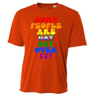 Some People Are Gay Support Lesbian Rainbow Lgbt Pride Meaningful Gift Cooling Performance Crew T-Shirt