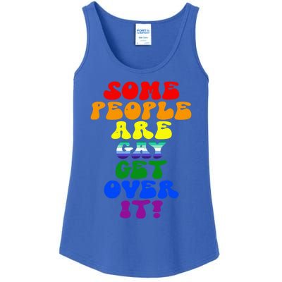 Some People Are Gay Support Lesbian Rainbow Lgbt Pride Meaningful Gift Ladies Essential Tank