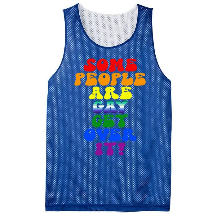 Some People Are Gay Support Lesbian Rainbow Lgbt Pride Meaningful Gift Mesh Reversible Basketball Jersey Tank