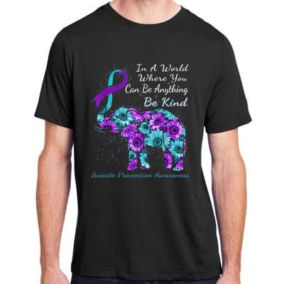 Suicide Prevention Awareness Sunflower Elephant Be Kind Adult ChromaSoft Performance T-Shirt