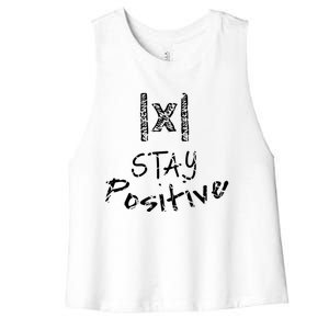 Stay Positive Absolute Value Funny Math Teacher Calculus Gift Women's Racerback Cropped Tank