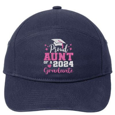 Super Proud Aunt Of 2024 Graduate Awesome Family College 7-Panel Snapback Hat