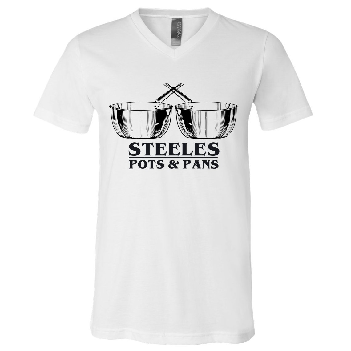 Steeles Pots And Pans V-Neck T-Shirt