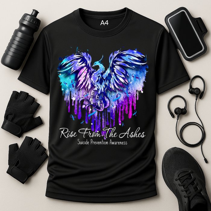 Suicide Prevention Awareness Phoenix Rise From The Ashes Cooling Performance Crew T-Shirt