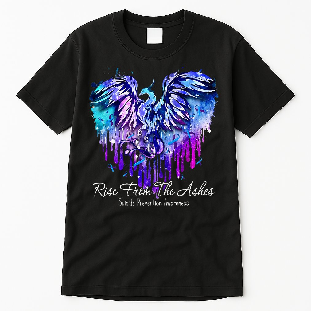 Suicide Prevention Awareness Phoenix Rise From The Ashes Tall T-Shirt