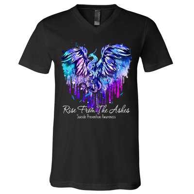 Suicide Prevention Awareness Phoenix Rise From The Ashes V-Neck T-Shirt