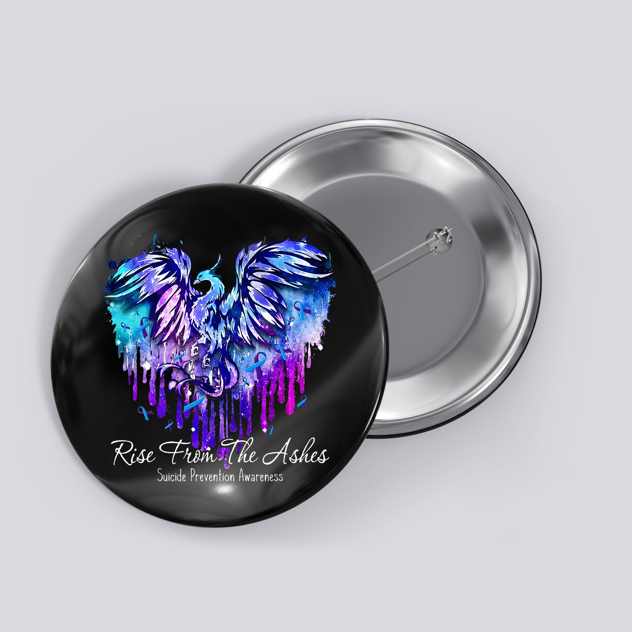 Suicide Prevention Awareness Phoenix Rise From The Ashes Button