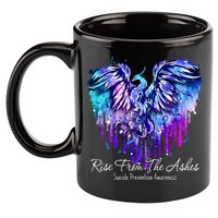 Suicide Prevention Awareness Phoenix Rise From The Ashes 11oz C Handle Ceramic Mug