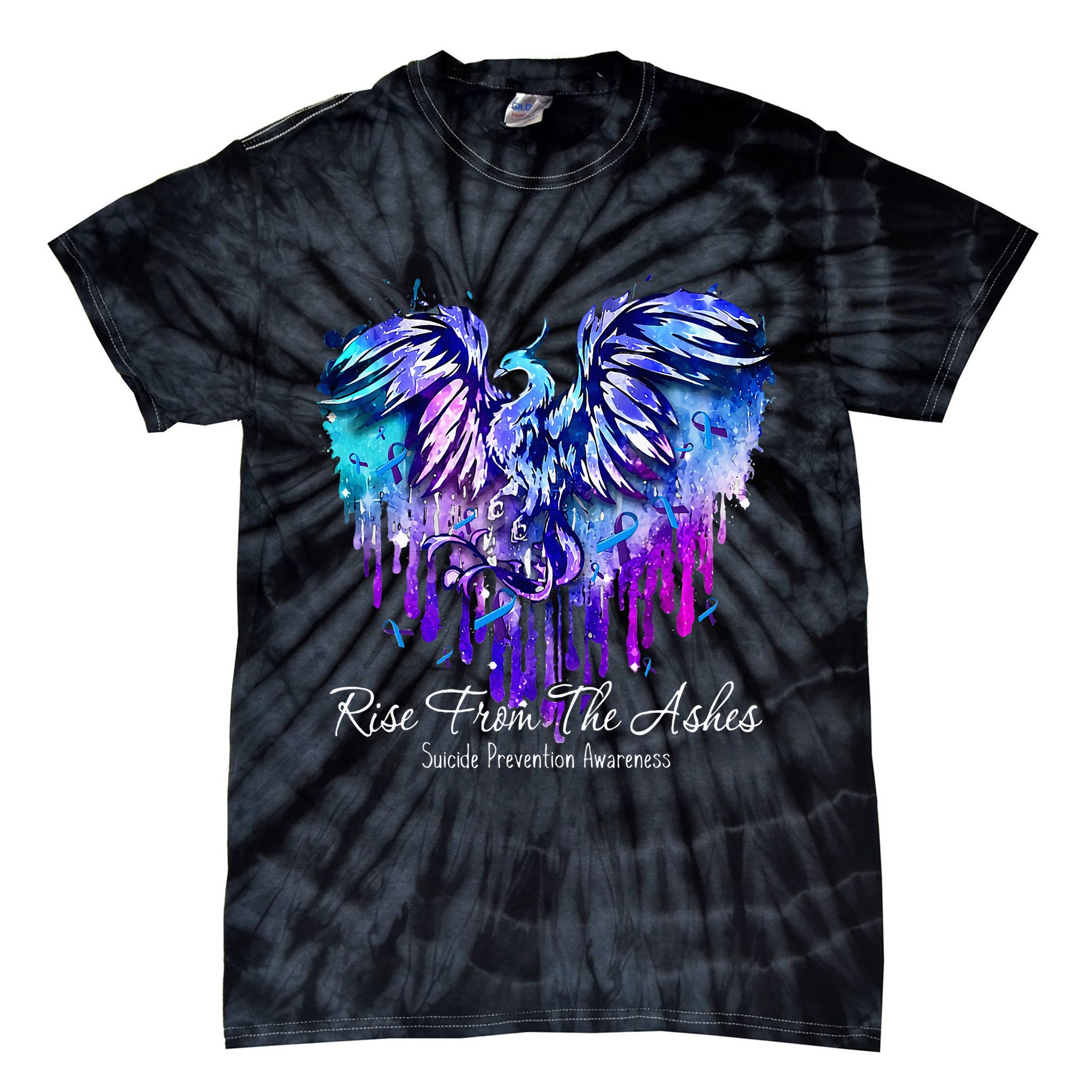 Suicide Prevention Awareness Phoenix Rise From The Ashes Tie-Dye T-Shirt