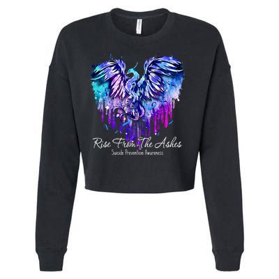 Suicide Prevention Awareness Phoenix Rise From The Ashes Cropped Pullover Crew