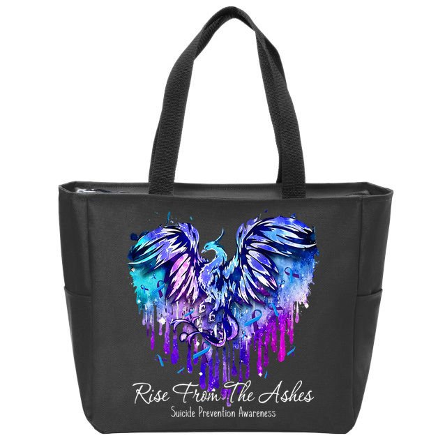 Suicide Prevention Awareness Phoenix Rise From The Ashes Zip Tote Bag