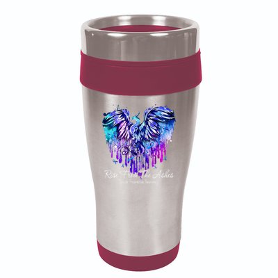 Suicide Prevention Awareness Phoenix Rise From The Ashes 16oz Travel Tumbler