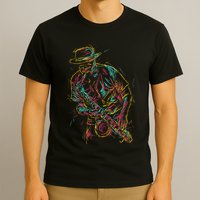 Saxophone Player Abstract Art T-Shirt