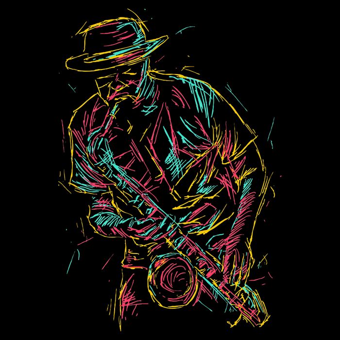 Saxophone Player Abstract Art T-Shirt
