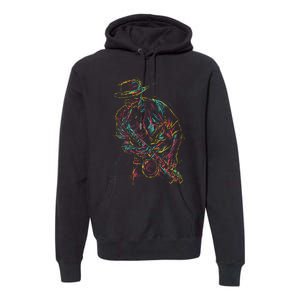 Saxophone Player Abstract Art Premium Hoodie