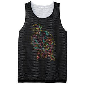 Saxophone Player Abstract Art Mesh Reversible Basketball Jersey Tank