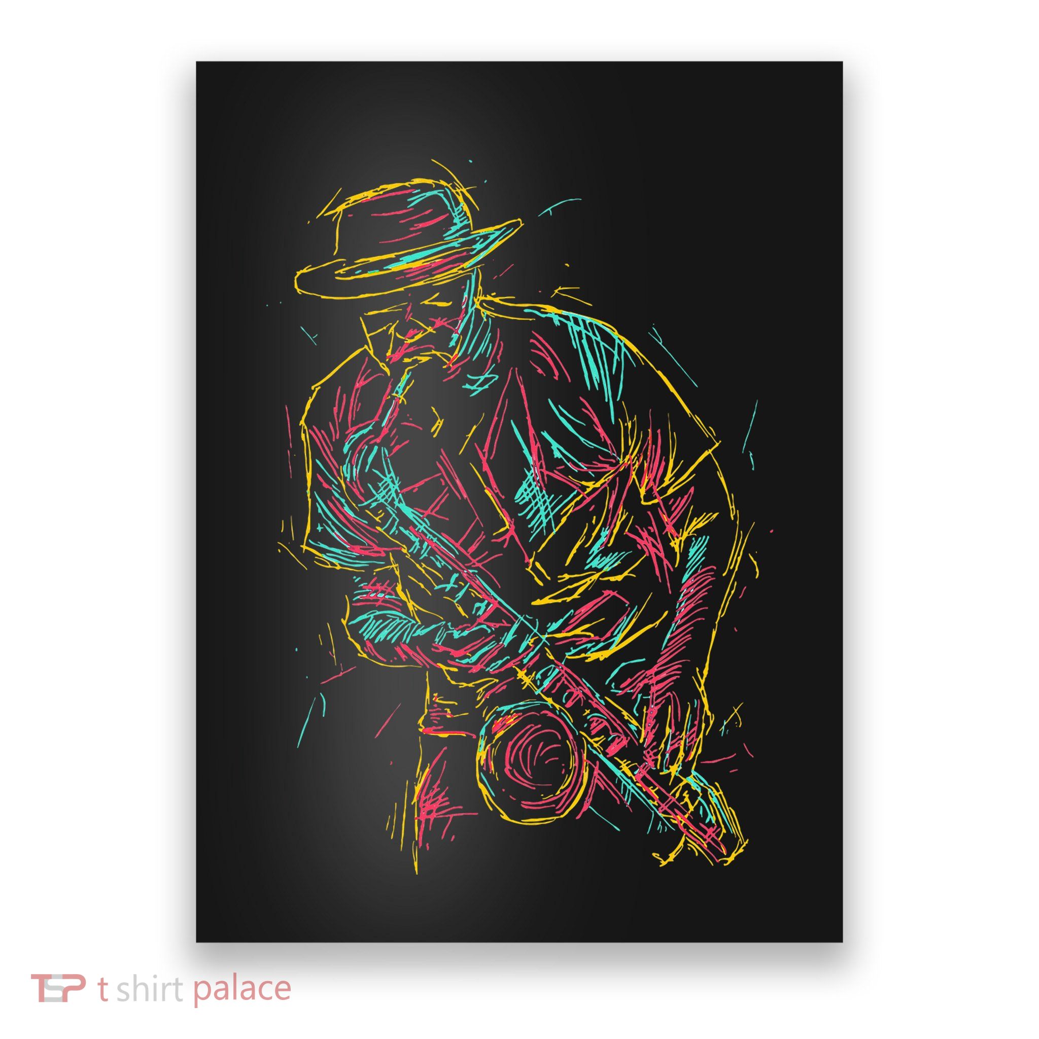 Saxophone Player Abstract Art Poster