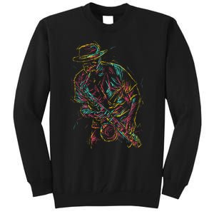 Saxophone Player Abstract Art Tall Sweatshirt